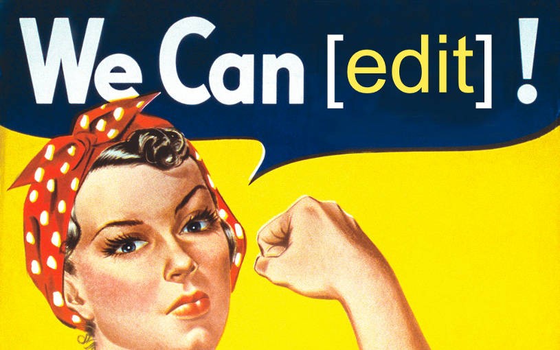 By File:We_Can_Do_It!.jpg: J. Howard Miller, artist employed by Westinghouse, poster used by the War Production Co-ordinating Committee derivative work: Tom Morris (This file was derived from: We Can Do It!.jpg:) [Public domain], via Wikimedia Commons